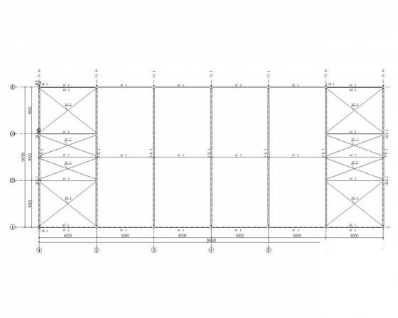 15米跨门式刚架单层厂房结构CAD施工图纸（独立基础）(平面布置图) - 2