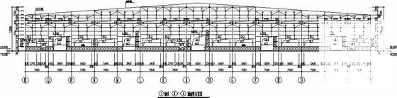 105米跨门式刚架厂房结构CAD施工图纸(局部框架)(平面布置图) - 3