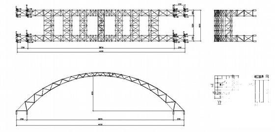 网架结构拱形大门结构CAD施工图纸（带计模型） - 1