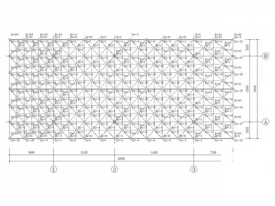 高速公路收费站矩形网架结构CAD施工图纸 - 4