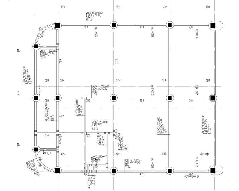 3.5M标高梁平法施工图