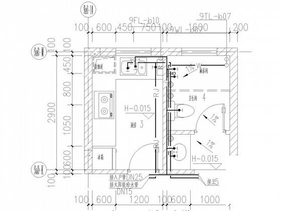 33层架空式商住楼给排水及暖通CAD施工图纸（太阳能热水系统） - 5