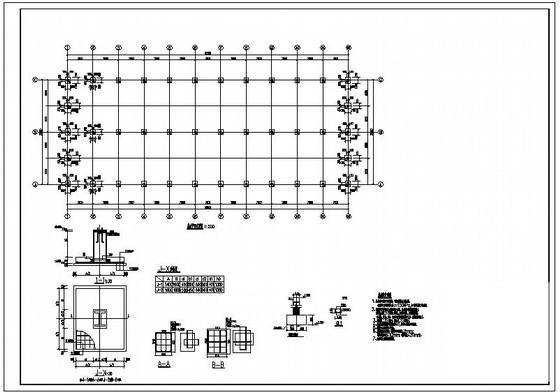 跨度16米单层门式刚架厂房结构设计图纸（独立基础）(平面布置图) - 1