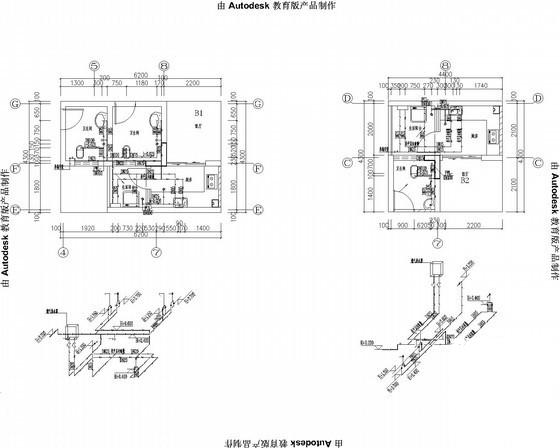 2层安置房给排水消防CAD施工图纸 - 3