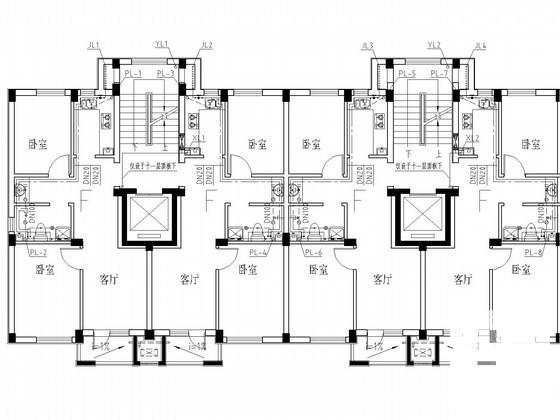 11层农村建设工程给排水消防CAD施工图纸（系统图纸全） - 1