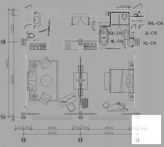4层温泉酒店室内给排水CAD施工图纸 - 4