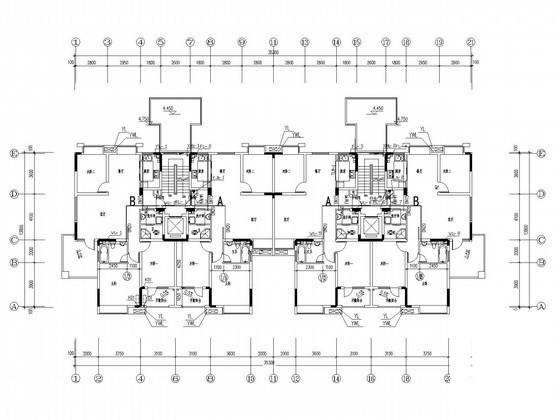 11层二类住宅楼给排水管道消防CAD施工图纸 - 1