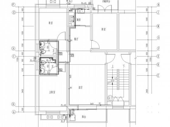 多层住宅楼给排水及消防CAD施工图纸（热水系统） - 3