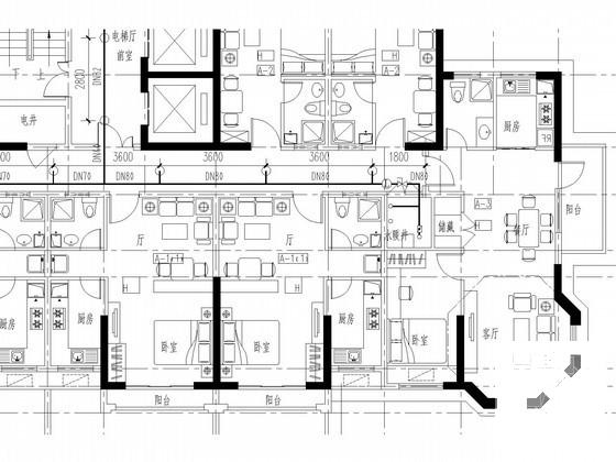 超高层公寓楼给排水及消防CAD施工图纸（自动喷淋） - 4