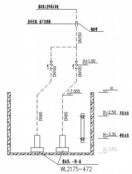 八万平米2层地下室给排水消防CAD施工图纸 - 4