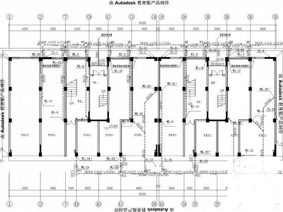 6层廉租房给排水CAD施工图纸 - 1