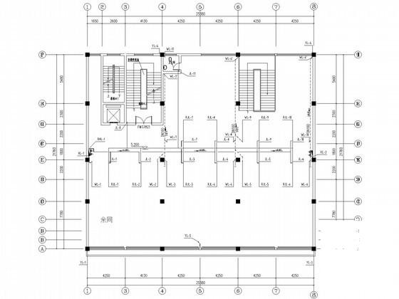 6层商住房给排水消防CAD施工图纸(自动喷水灭火系统) - 1