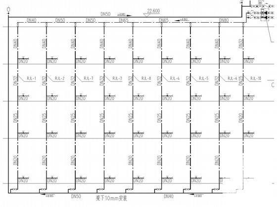 6层商住房给排水消防CAD施工图纸(自动喷水灭火系统) - 3