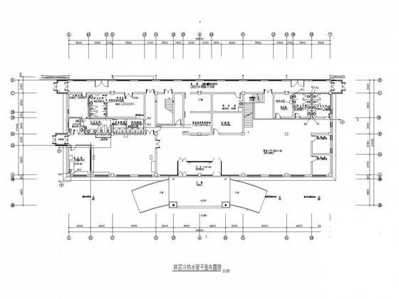 2层办公楼室内给排水设计CAD图纸（空调冷凝给排水系统冷热水管） - 3