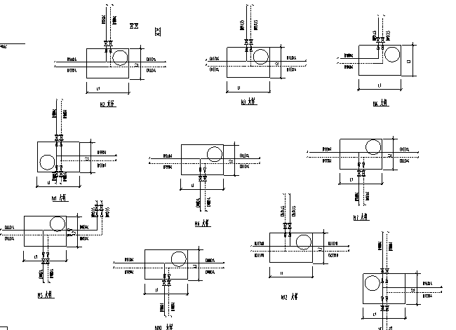 小区室外给排水管网CAD施工图纸设计（阀门井大样） - 3