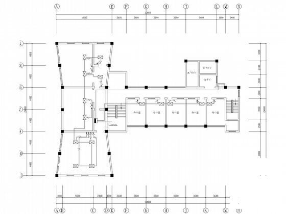 行政大院办公及宿舍楼空调系统设计CAD施工图纸（空调配电）(平面布置图) - 1