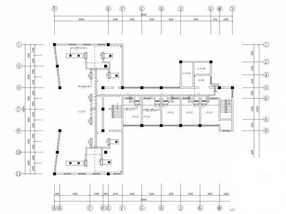 行政大院办公及宿舍楼空调系统设计CAD施工图纸（空调配电）(平面布置图) - 2