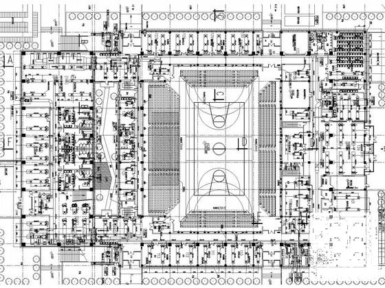 3层知名大学体育馆空调通风及防排烟系统设计CAD施工图纸（地源热泵系统） - 1