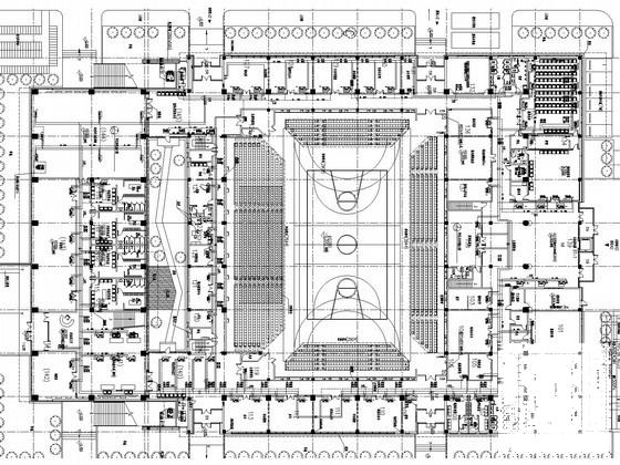 3层知名大学体育馆空调通风及防排烟系统设计CAD施工图纸（地源热泵系统） - 2