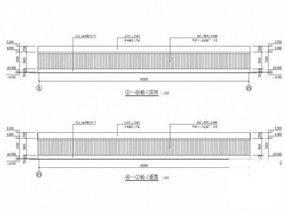 42米长光伏农业大棚建筑结构施工图纸 - 1