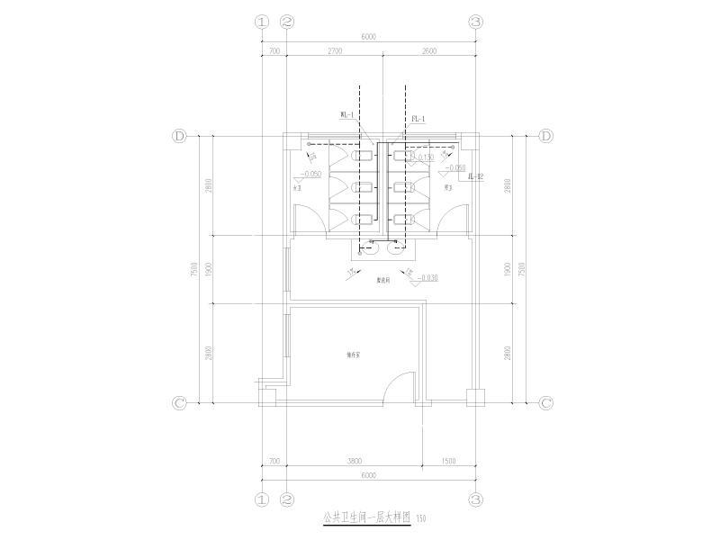 公共卫生间一层大样图