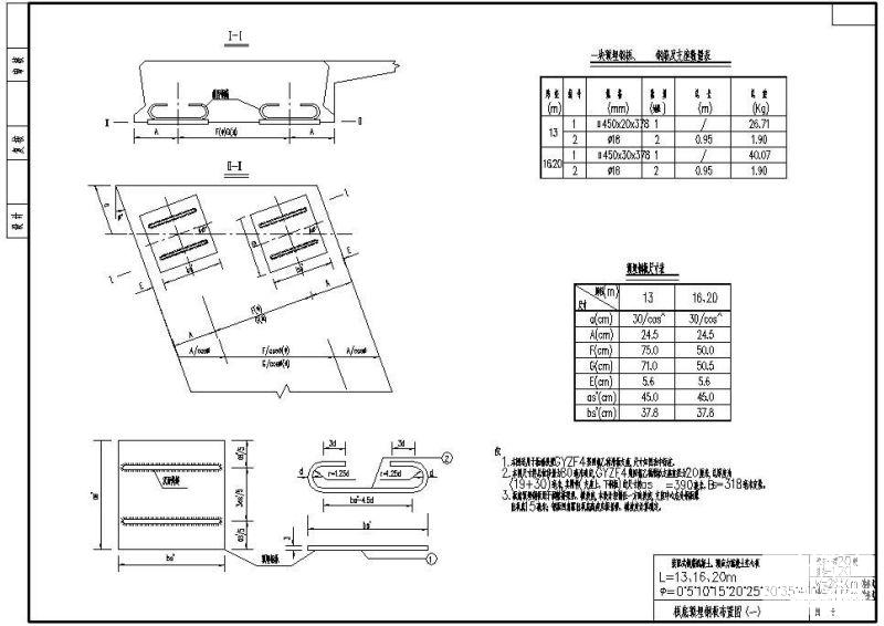 W28.50m和W24.50m装配式钢筋混凝土预应力混凝土空心板板底预埋钢板布置节点构造详图纸 - 1
