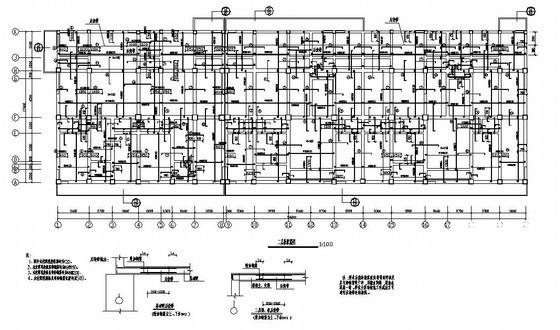 7层底框结构住宅楼结构设计CAD施工图纸（7度抗震）(平面布置图) - 2