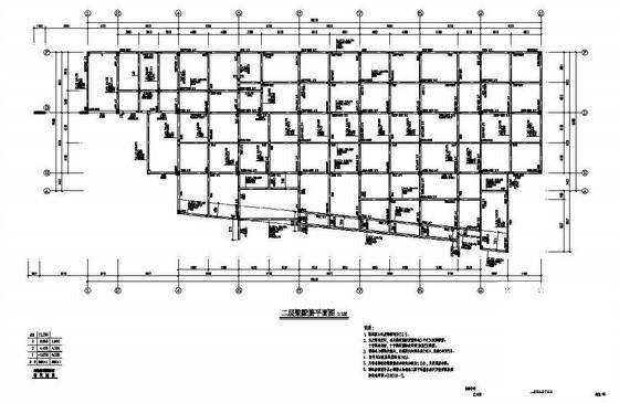 永嘉县3层框架结构学校艺术楼结构设计CAD施工图纸（桩基础）(平面布置图) - 2