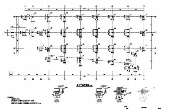 永嘉县3层框架结构学校艺术楼结构设计CAD施工图纸（桩基础）(平面布置图) - 3