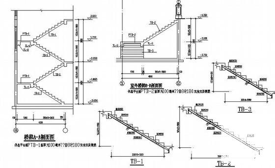 上3层框架住宅楼结构设计CAD图纸（桩基础）(平面布置图) - 3