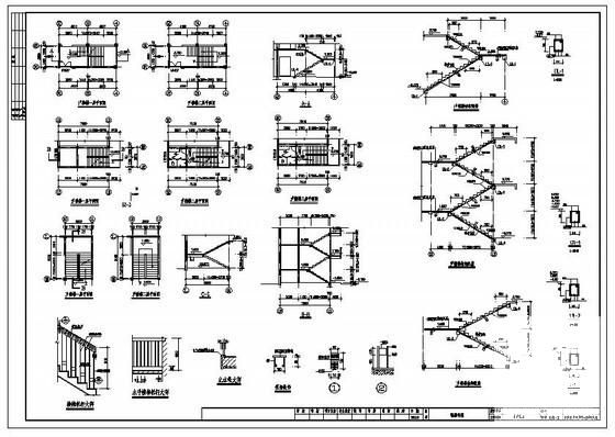 3层框架2层砖混生产车间宿舍楼结构设计CAD施工图纸 - 2