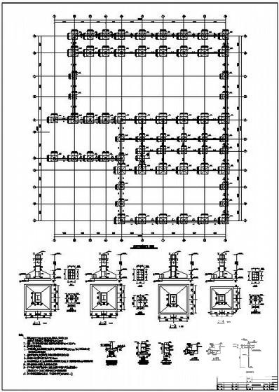 20米跨汽车4S店钢结构设计CAD施工图纸(平面布置图) - 1