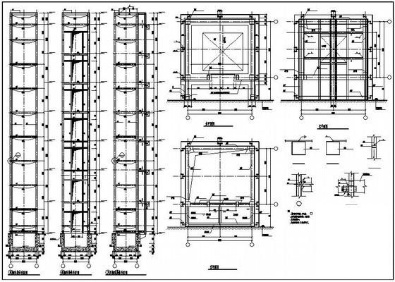 8层酒店户外观光电梯结构设计CAD施工图纸 - 1