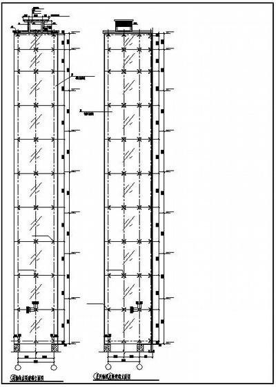 8层酒店户外观光电梯结构设计CAD施工图纸 - 4