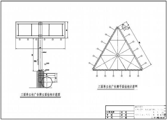 单立柱两面体广告牌结构设计CAD施工图纸 - 4