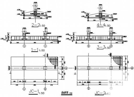 昌江3层独立基础框架结构私宅结构设计CAD施工图纸(平面布置图) - 2