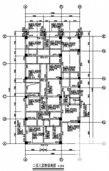 昌江3层独立基础框架结构私宅结构设计CAD施工图纸(平面布置图) - 3