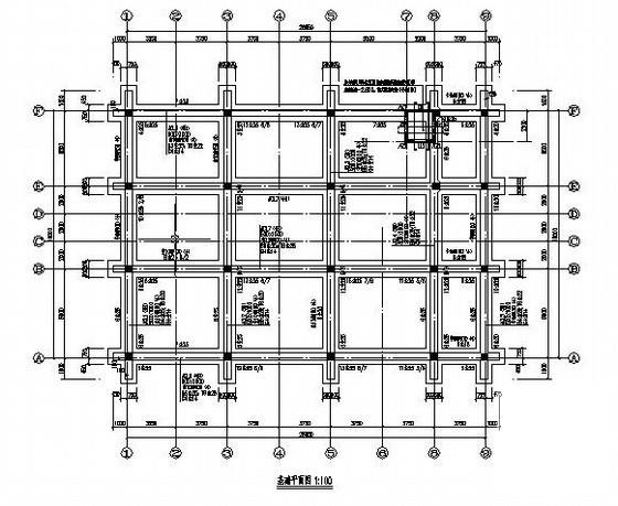 6层条形基础框架结构铺面楼结构设计CAD施工图纸 - 1
