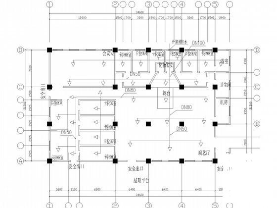 8层外商俱乐部给排水CAD施工图纸 - 2