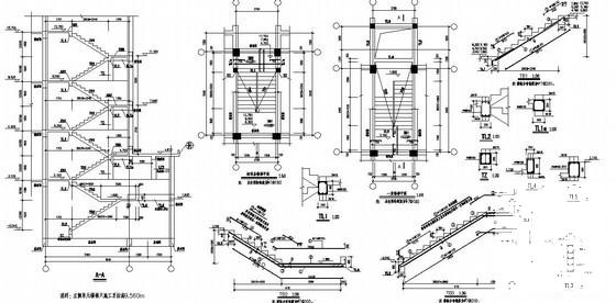 5层独立基础框架住宅楼结构设计CAD施工图纸（16号楼）(平面布置图) - 4