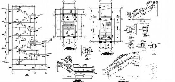 5层框架结构独立基础住宅楼结构设计CAD施工图纸(平面布置图) - 4