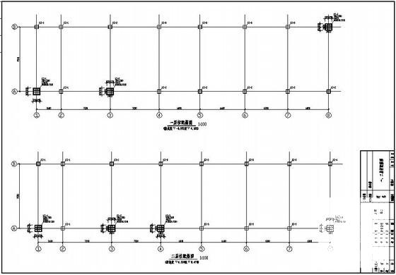 3层框架结构综合办公楼结构设计CAD施工图纸(平面布置图) - 2