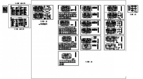 27层条形基础住宅楼结构设计CAD施工图纸（7度抗震）(平面布置图) - 1