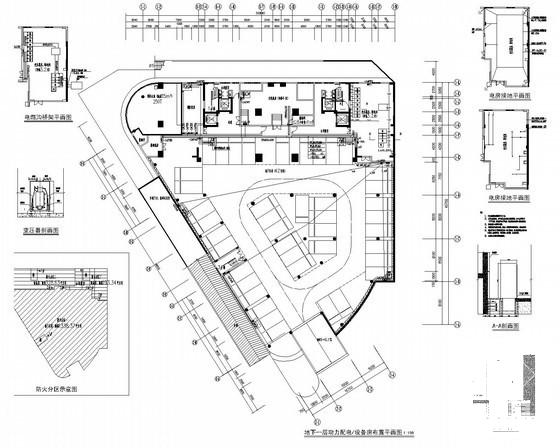 地上26层住宅楼建筑电气强弱电CAD施工图纸（地下1层）(火灾自动报警系统) - 3