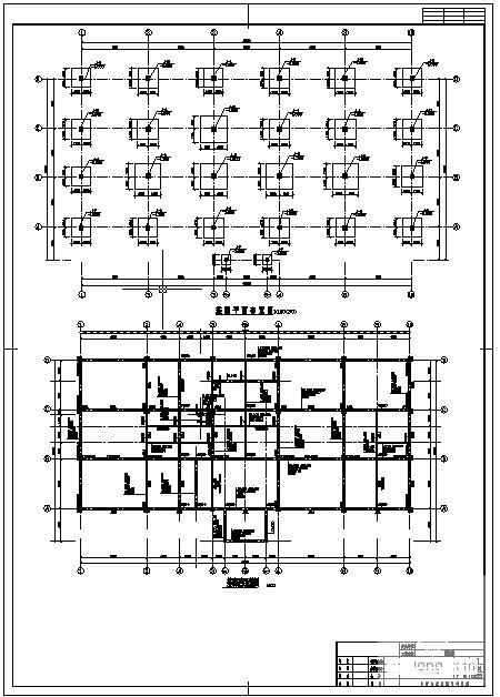 3层度假村框架结构办公楼结构设计CAD施工图纸(平面布置图) - 1