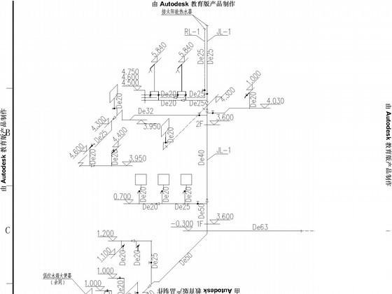 加油站给排水CAD施工图纸（热水供应） - 1