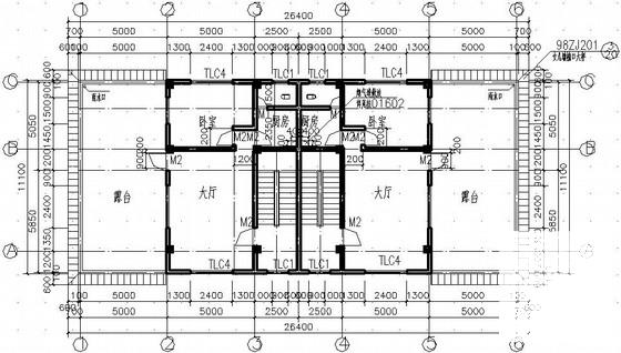 框架结构4层别墅CAD施工图纸（地下1层，） - 1