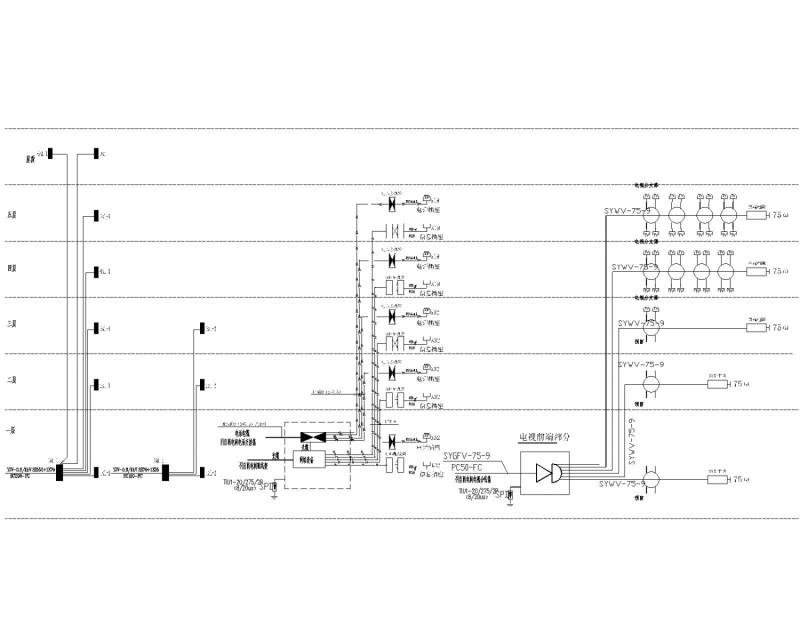 饲料厂区建筑群电气CAD施工图纸（总图纸） - 5