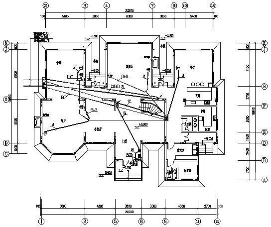 3层独栋别墅电气设计CAD施工图纸 - 3