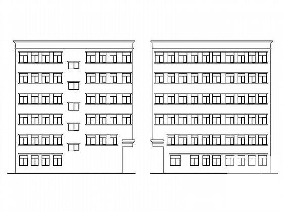 6层商住楼建筑CAD施工图纸（立面图纸） - 1